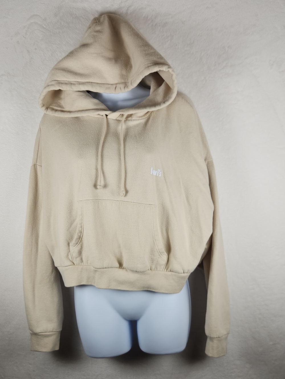 Levi's Women's Tan Cropped Hoodie Pullover Size XL